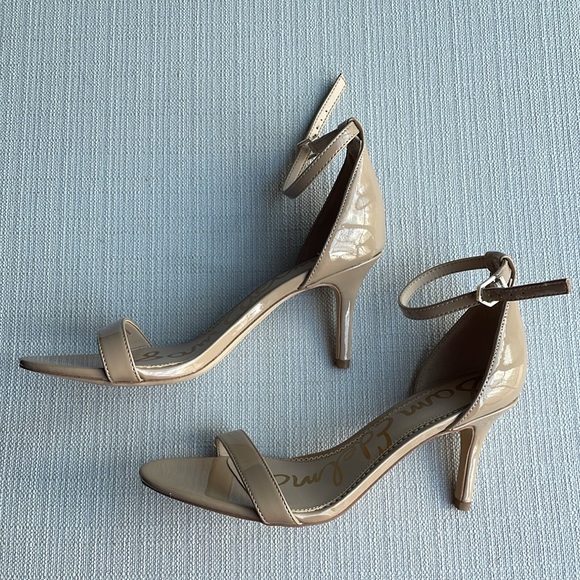 Sam Edelman PATTI ANKLE STRAP SANDAL - size 8 - Soft Beige Patent - Picture 5 of 16